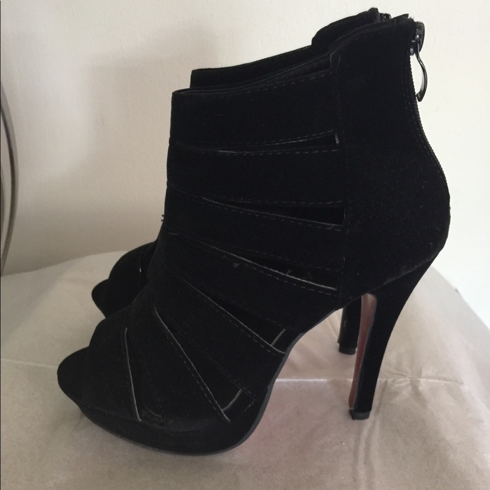 Used-Size 7.5-Finejo- Open Toe Platform Pumps